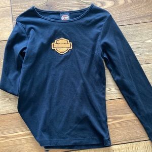 Long sleeved Harley Davidson black shirt.